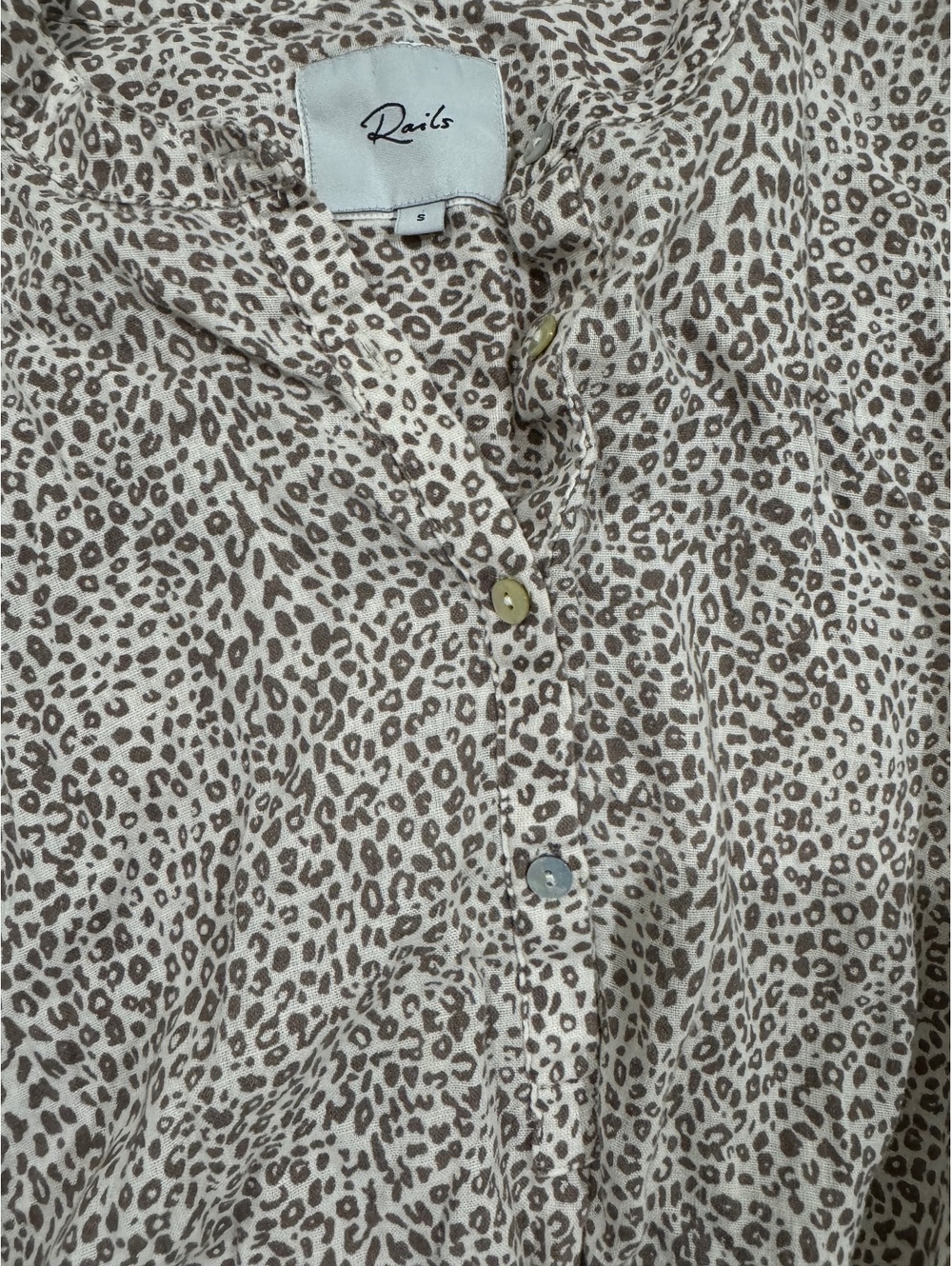 Rails Angelina Linen Blend Cheetah Print Mini Dress Small - Picture 5 of 8